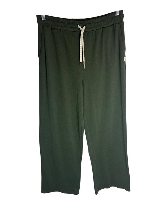 Vuori Pants - Vuori Halo Essential Wideleg Pant Heather Green-sz XL Long